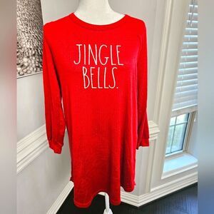 Rae Dunn Women's  “Jingle Bells”  Long Sleeve Christmas nightgown large